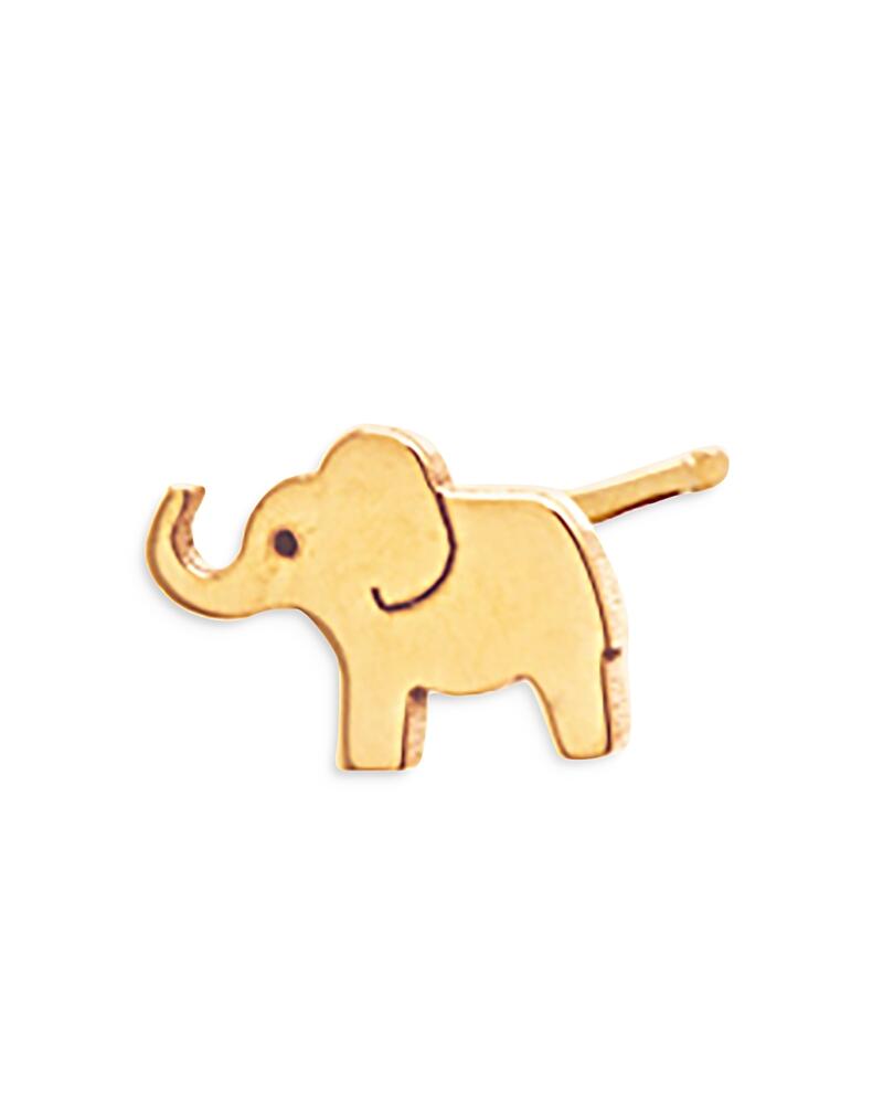 Zoe Chicco 14K Yellow Gold Itty Bitty Elephant Single Stud Earring Cover