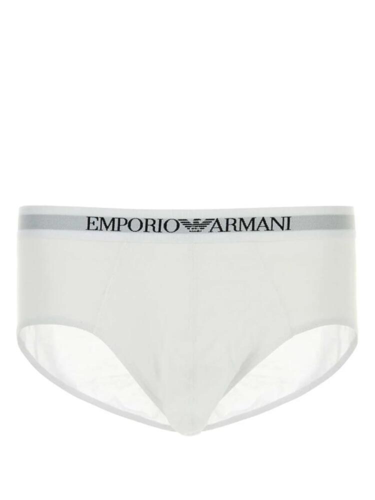 Emporio Armani logo-waistband briefs (pack of three) - White Cover