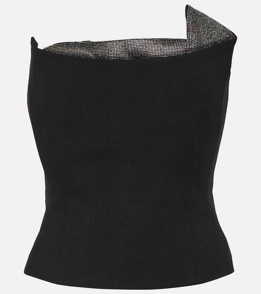 Roland Mouret Embellished wool and silk top Cover