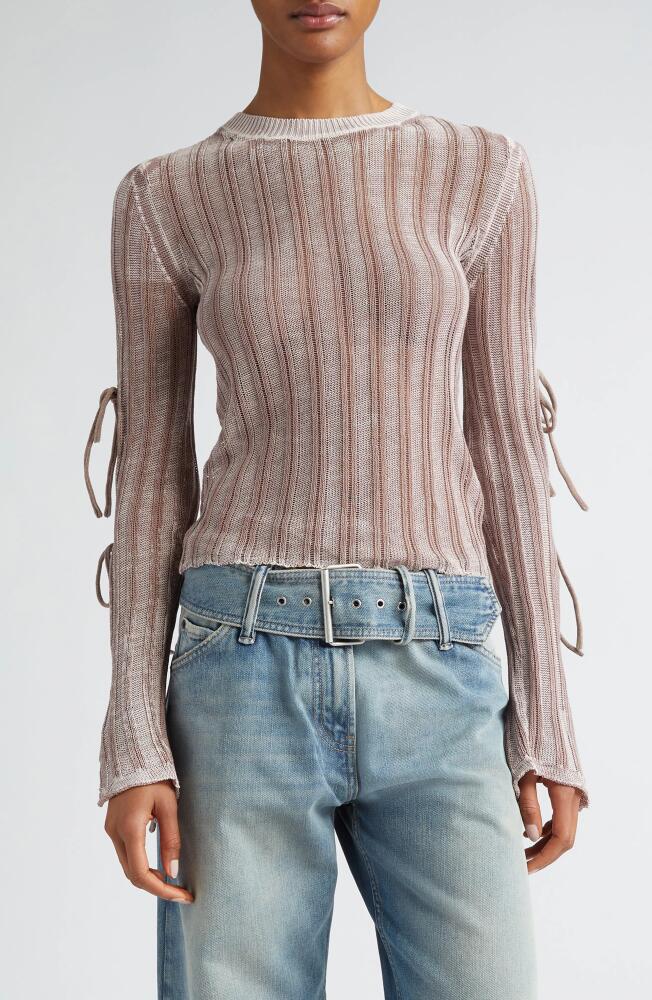 Acne Studios Kidra Gummy Tie Sleeve Cotton & Nylon Sweater in Dusty Pink Cover