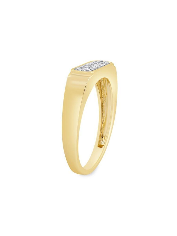 Verifine Women's Demi Fine Lexi 18K Goldplated Sterling Silver & 0.2 TCW Diamond Signet Ring Cover