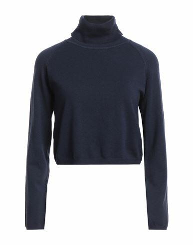 Take-two Woman Turtleneck Navy blue Viscose, Polyester, Nylon Cover