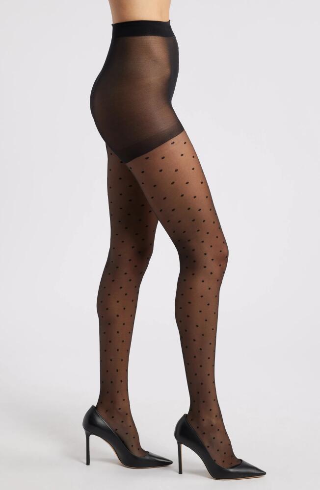 Nordstrom Polka Dots Tights in Black Cover