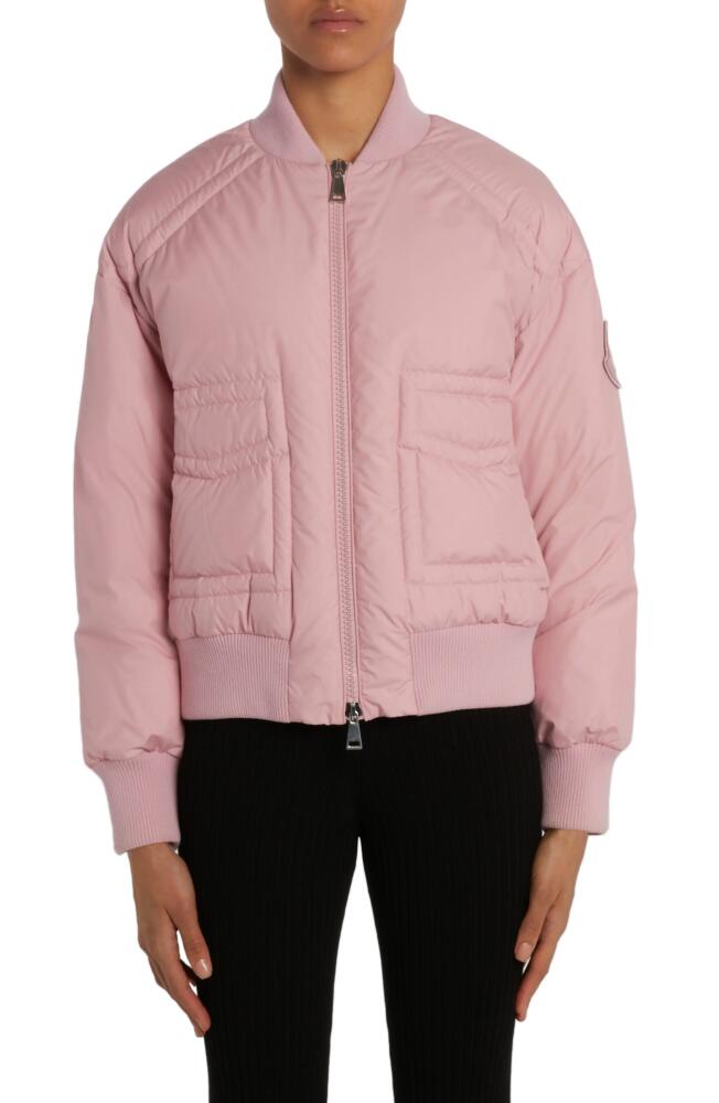 Moncler Jucar Quilted Bomber Jacket in Pink Cover