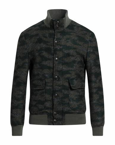 Betwoin Man Jacket Dark green Virgin Wool, Polyester Cover