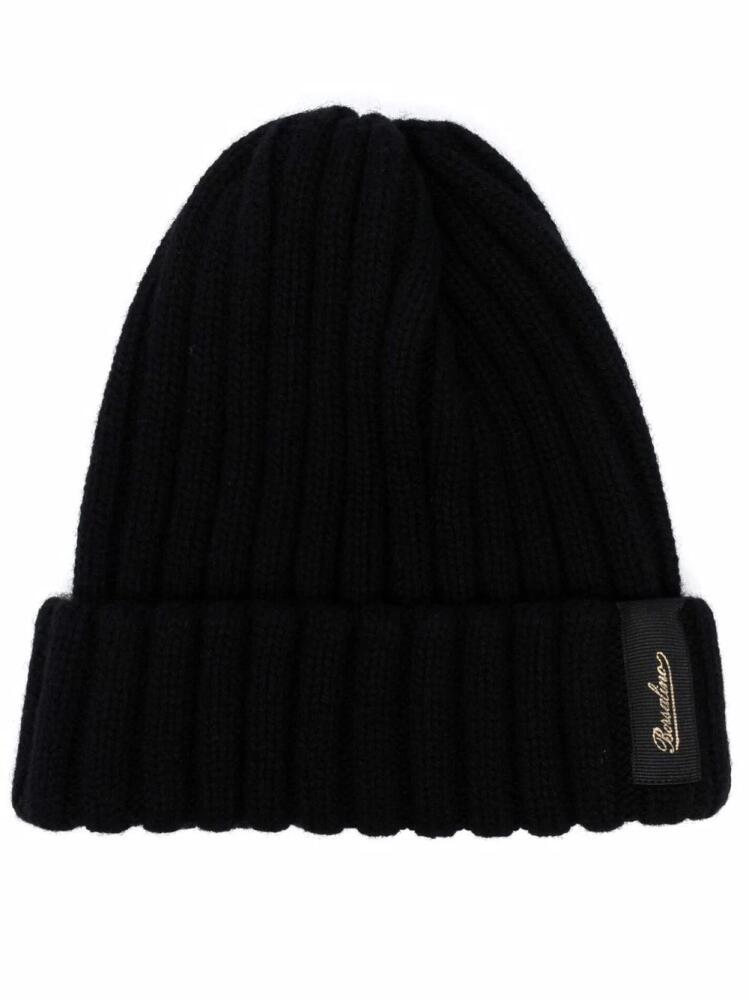 Borsalino logo cashmere beanie hat - Black Cover