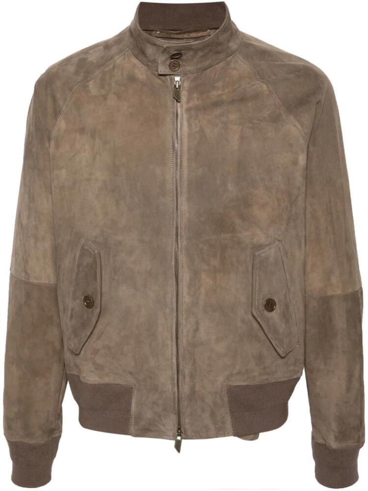 Salvatore Santoro zip-up suede bomber jacket - Brown Cover