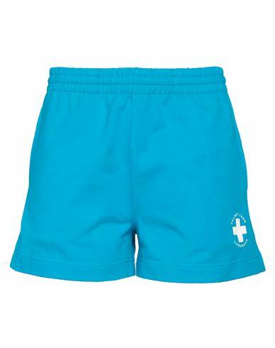 Helmut Lang Woman Shorts & Bermuda Shorts Azure Cotton Cover