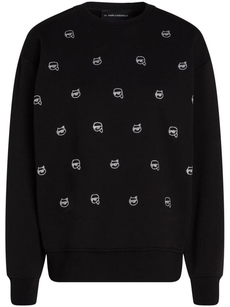 Karl Lagerfeld Ikon rhinestone-embellished sweatshirt - Black Cover