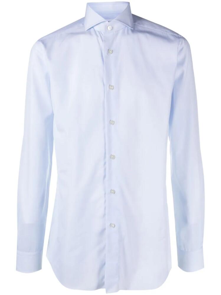 Xacus spread-collar cotton shirt - Blue Cover