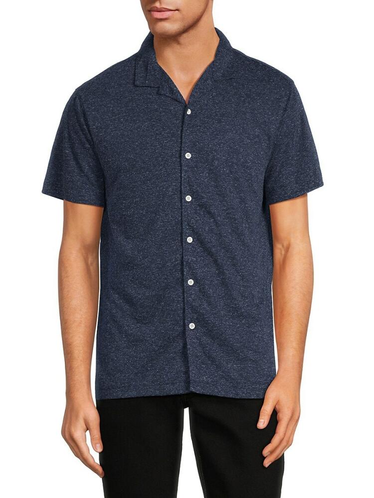 Joe's Jeans Men's Linen Blend Camp Shirt - Night Sky Cover