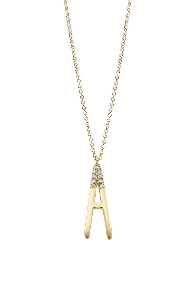 Bony Levy Diamond Initial Pendant Necklace in Yellow Gold- A Cover