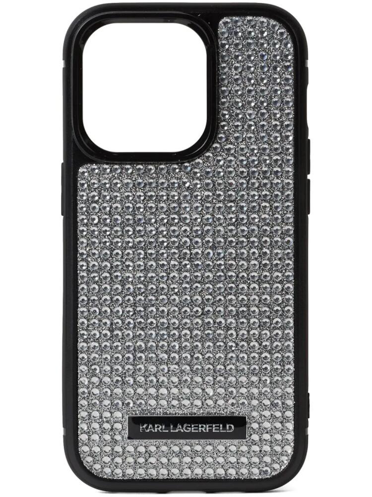 Karl Lagerfeld rhinestone-embellished iPhone 14 case - Silver Cover