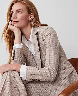 Ann Taylor The Petite Crosby Blazer in Plaid Cover