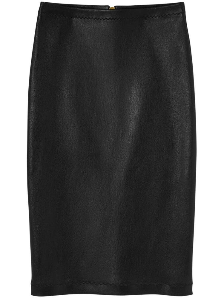 Versace leather pencil midi skirt - Black Cover