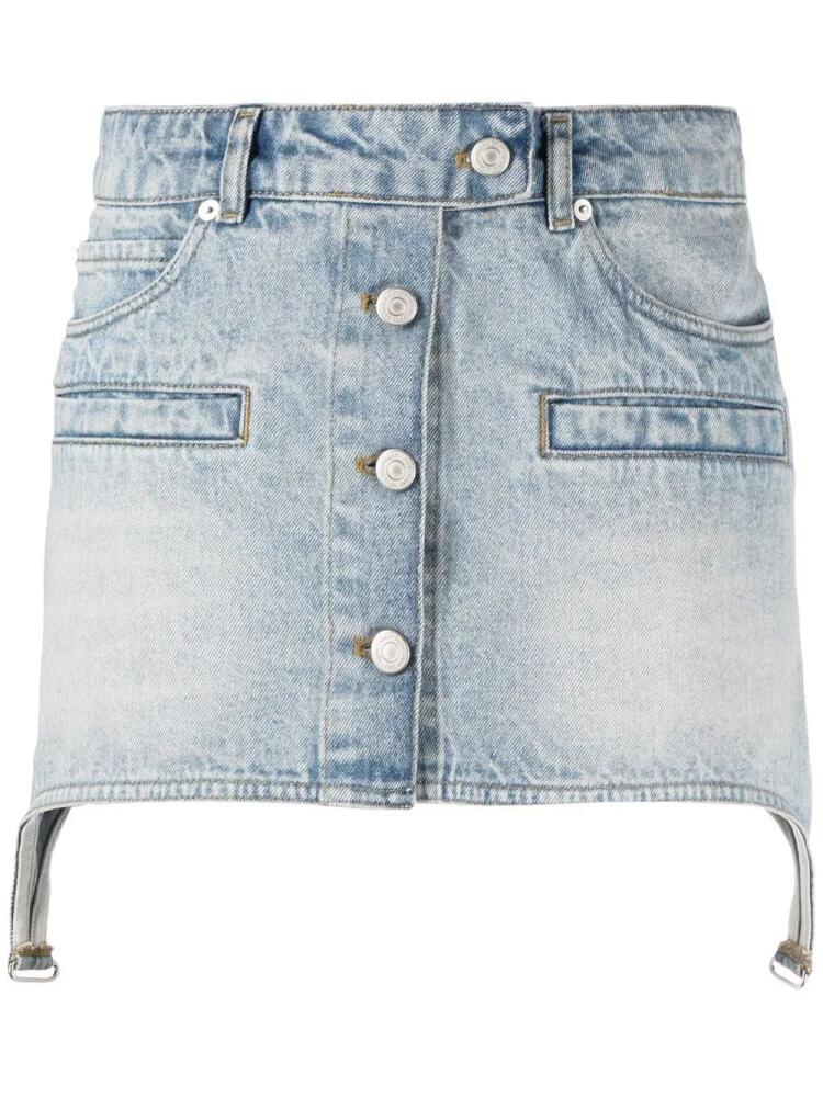 Courrèges asymmetric denim miniskirt - Blue Cover