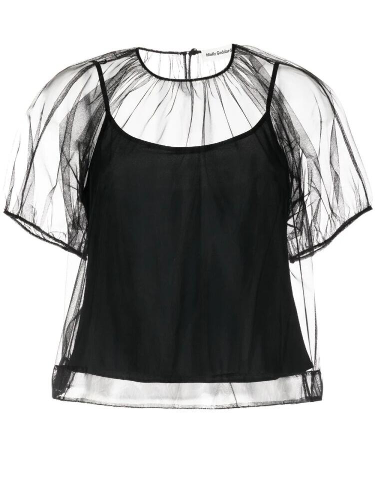 Molly Goddard semi-sheer overlay top - Black Cover