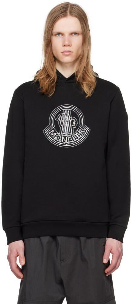 Moncler Black Printed Hoodie Cover