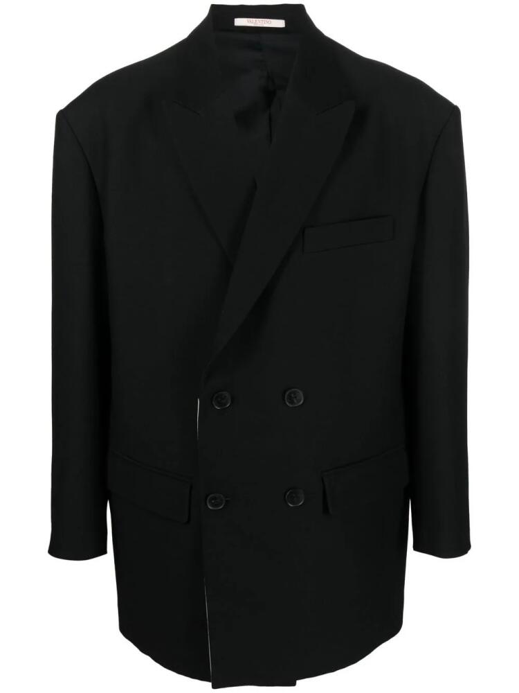 Valentino Garavani double-breasted wool-blend blazer - Black Cover