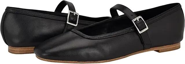 Calvin Klein Greto (Black Leather) Women's Flat Shoes Cover