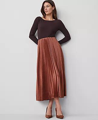 Ann Taylor Petite Pleated Midi Skirt Cover