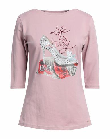 Ean 13 Woman T-shirt Pastel pink Cotton, Elastane Cover