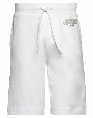 Moschino Man Shorts & Bermuda Shorts White Cotton, Elastane Cover