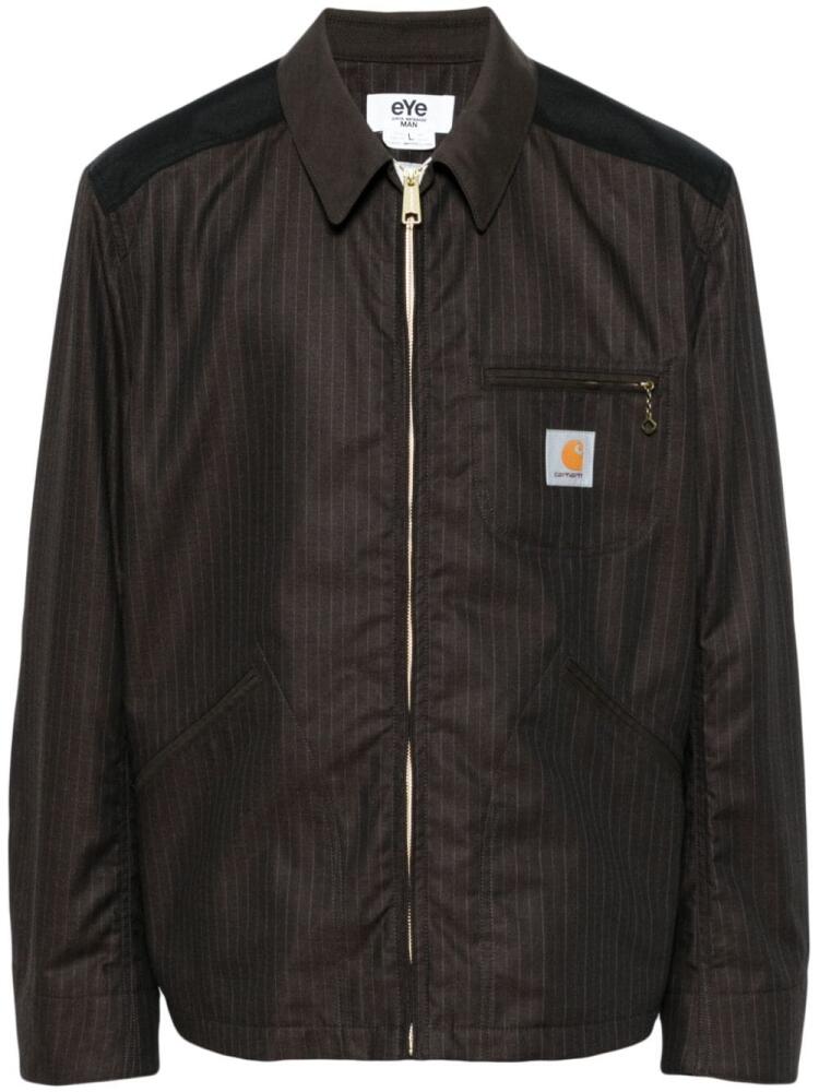 Junya Watanabe MAN x Carhartt striped shirt jacket - Brown Cover