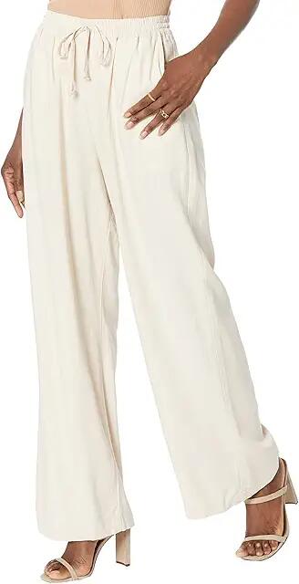 Blank NYC Pull-On Drawstring Wide Leg Linen Pants in Sand Bath (Sand Bath) Women's Casual Pants Cover