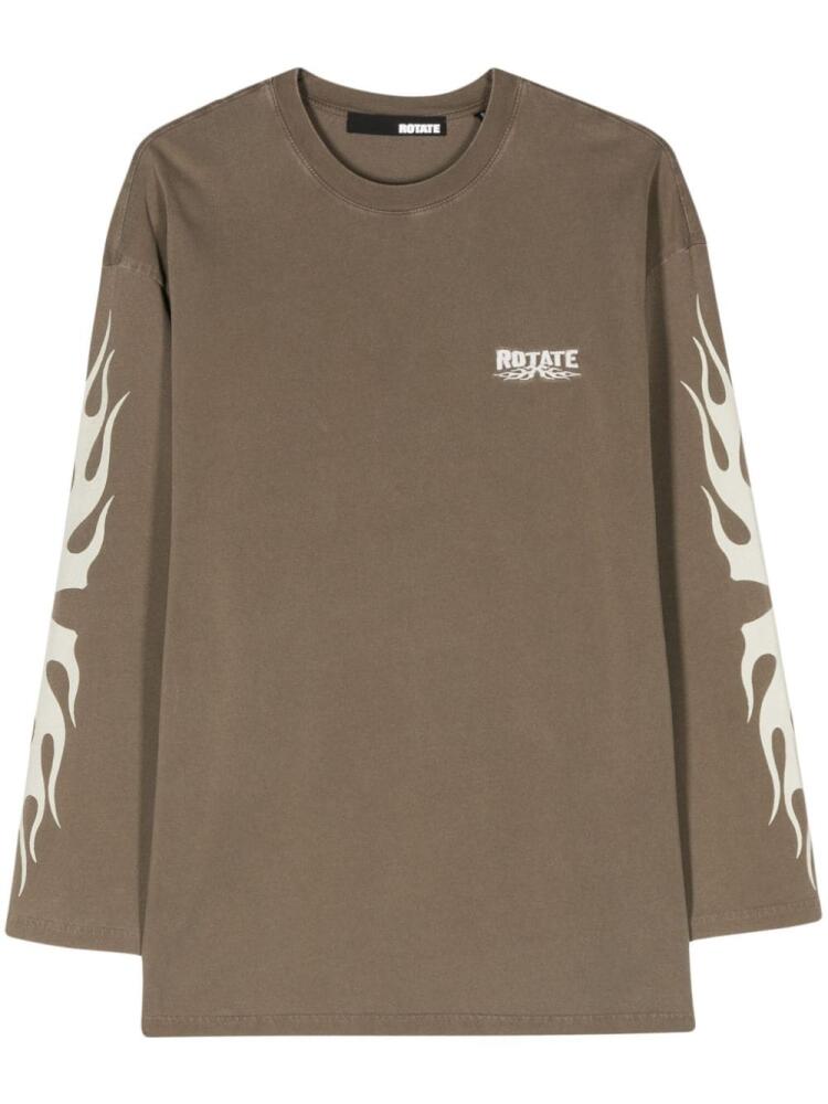 ROTATE BIRGER CHRISTENSEN Enzyme organic cotton T-shirt - Brown Cover