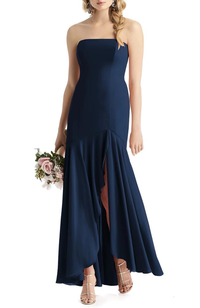 After Six Strapless High/Low Matte Chiffon Gown in Midnight Cover