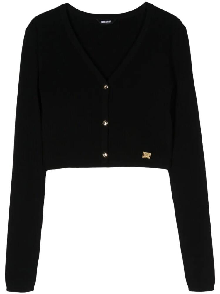 Just Cavalli logo-plaque cropped cardigan - Black Cover