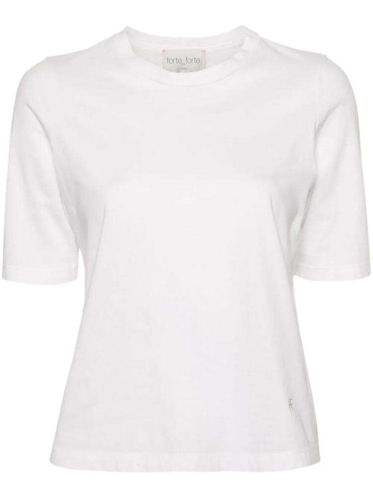 Forte Forte logo-embroidered cotton T-shirt - White Cover