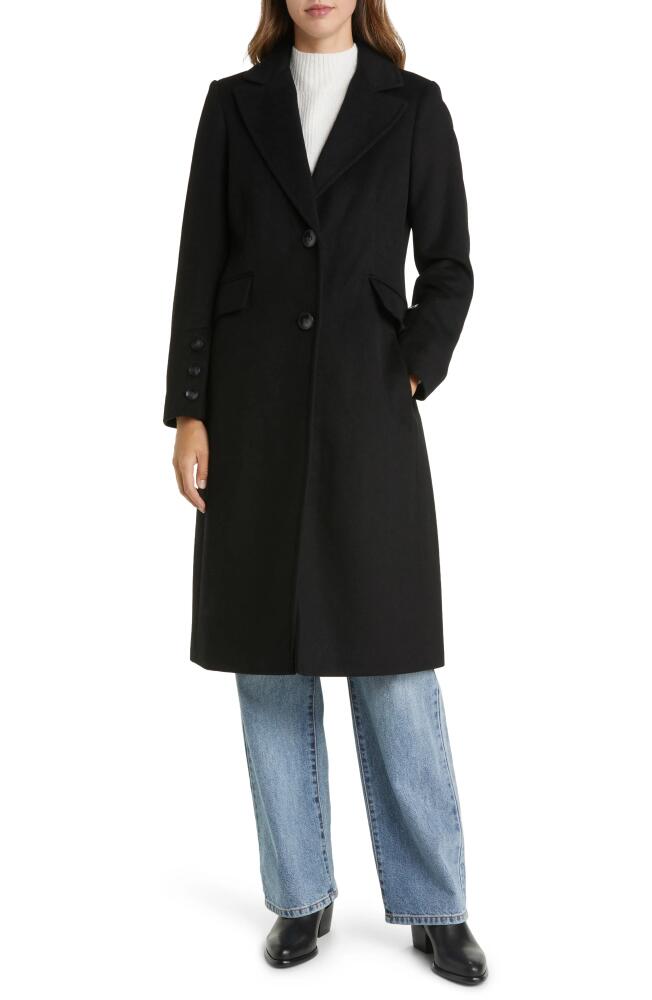 Sam Edelman Long Twill Coat in Black Cover