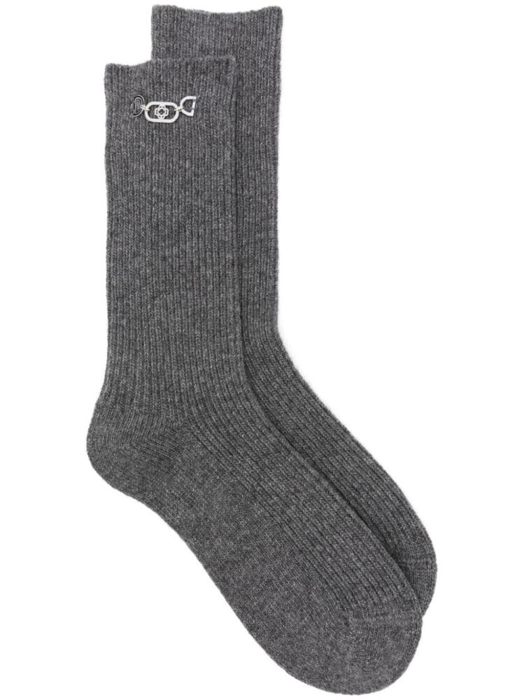 Maje logo-applique socks - Grey Cover