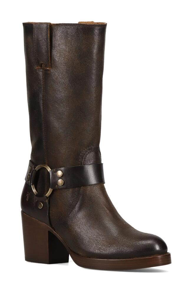 Frye Jean Harness Boot in Chocolate Riverside Leather Cover