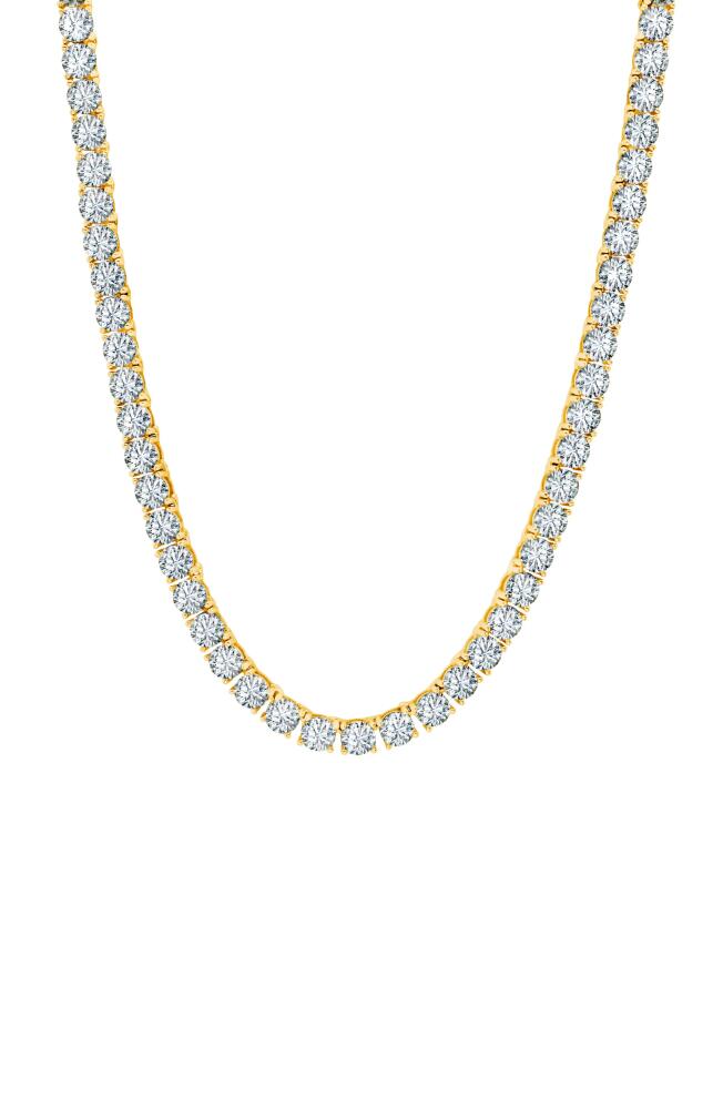 Crislu Cubic Zirconia Tennis Necklace in 18Kt Yellow Gold Cover