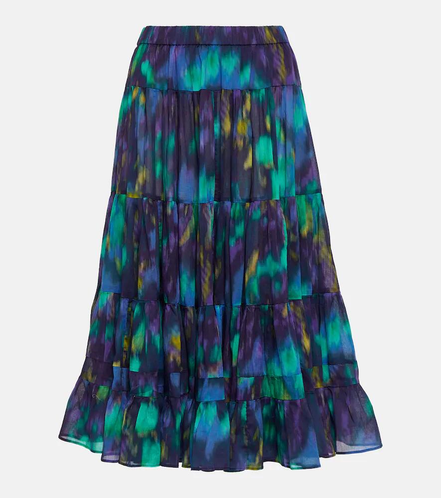 Marant Etoile Elfa printed cotton midi skirt Cover