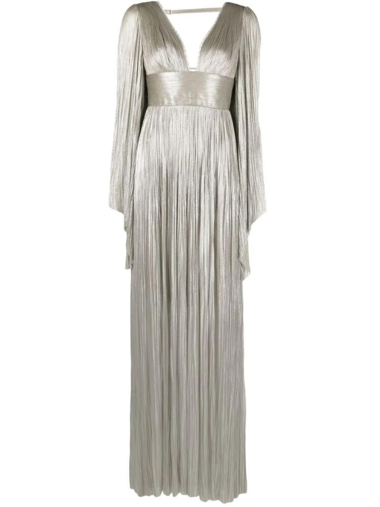 Maria Lucia Hohan Harlow rhinestone-detail pleated maxi dress - Grey Cover