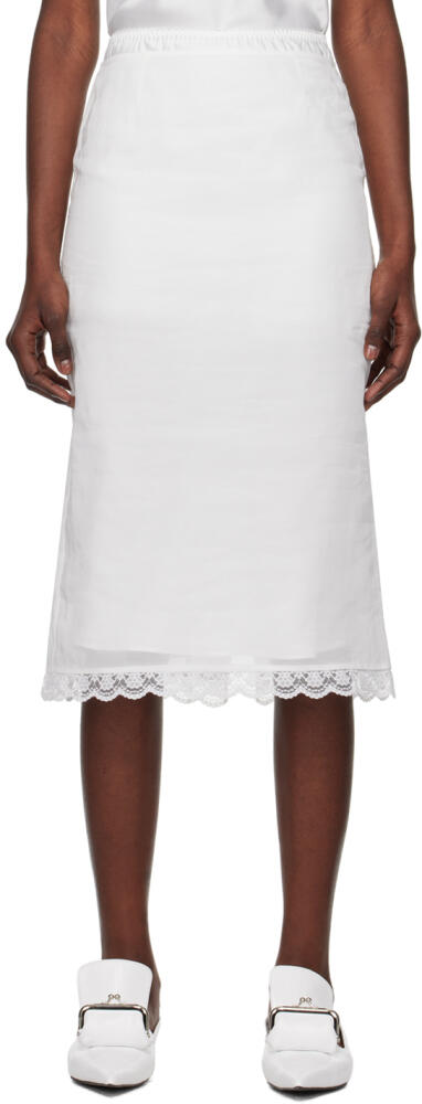 SHUSHU/TONG White Sheer Midi Skirt Cover