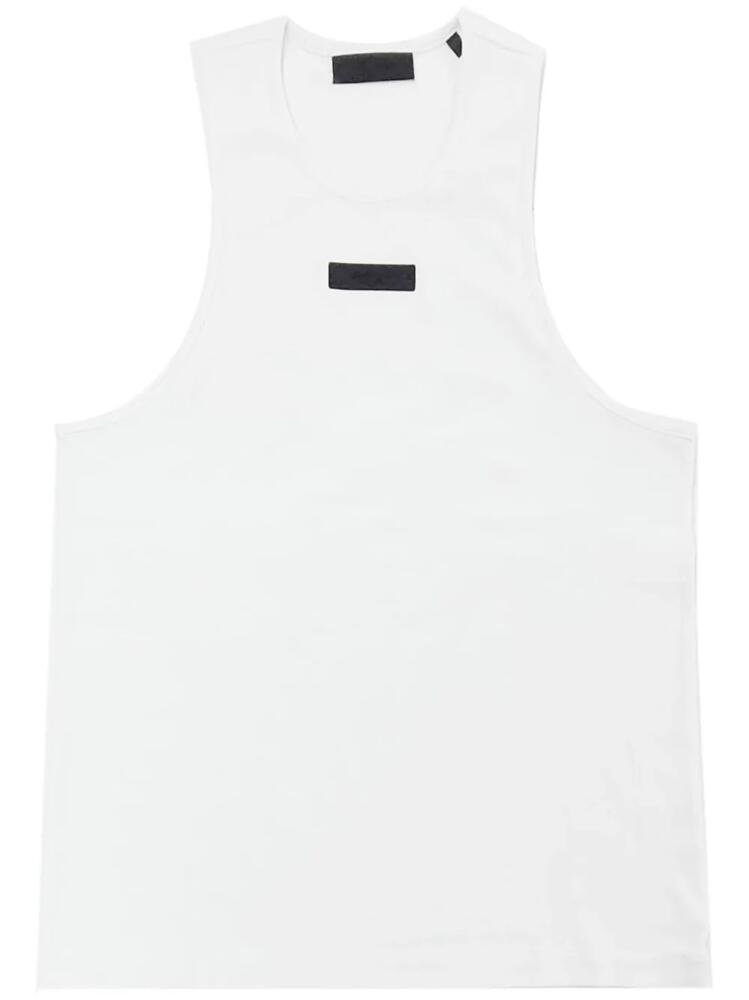 FEAR OF GOD ESSENTIALS logo-appliqué cotton tank top - White Cover