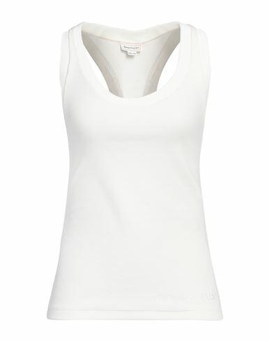 Alexander Mcqueen Woman Tank top White Cotton, Elastane, Polyester Cover