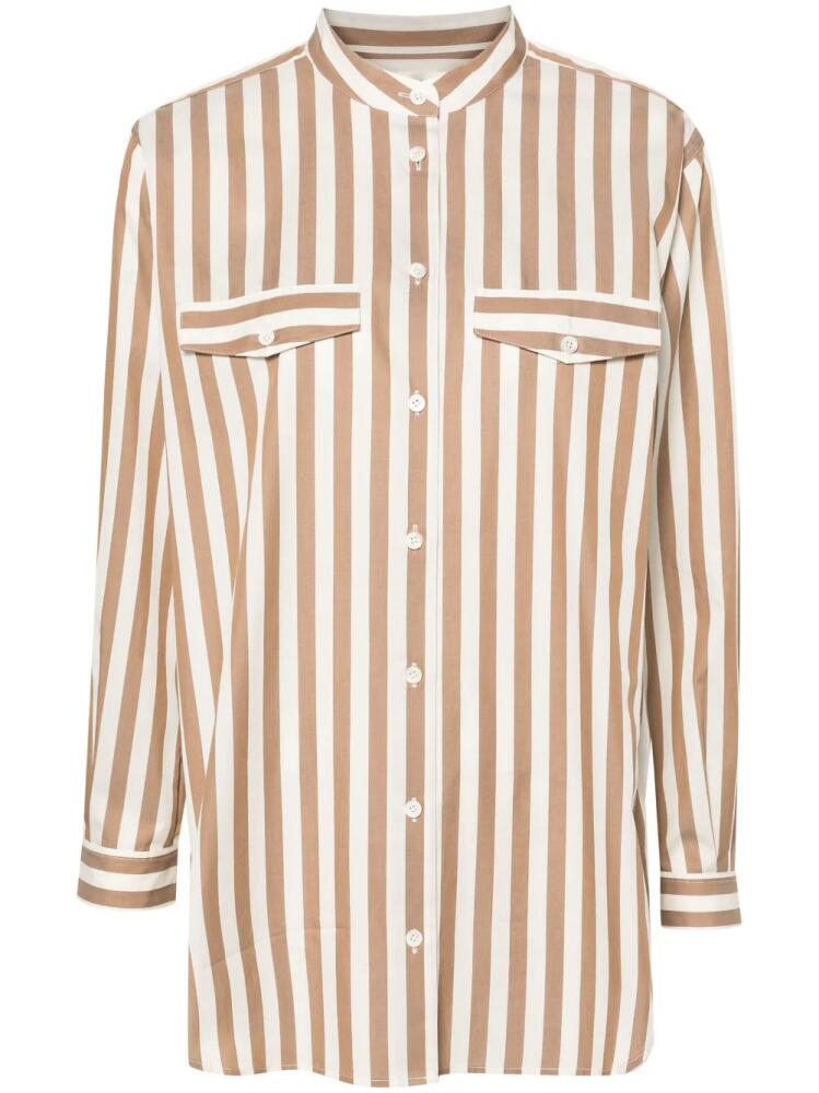 FRAME Femme striped cotton shirt - Neutrals Cover