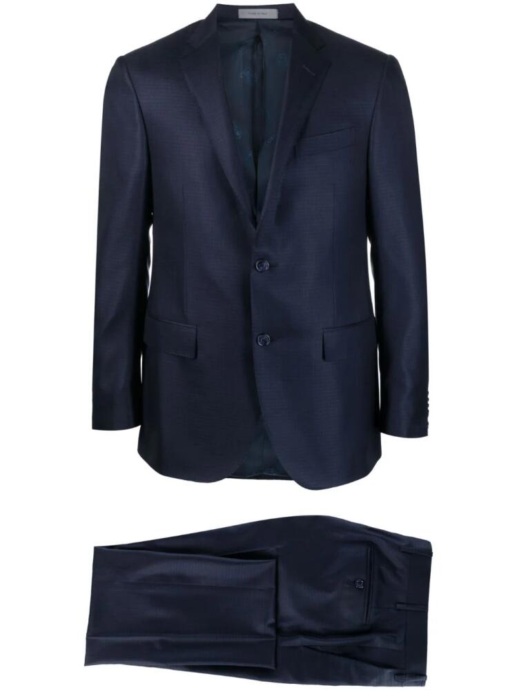 Corneliani tonal print single-breasted suit - Blue Cover