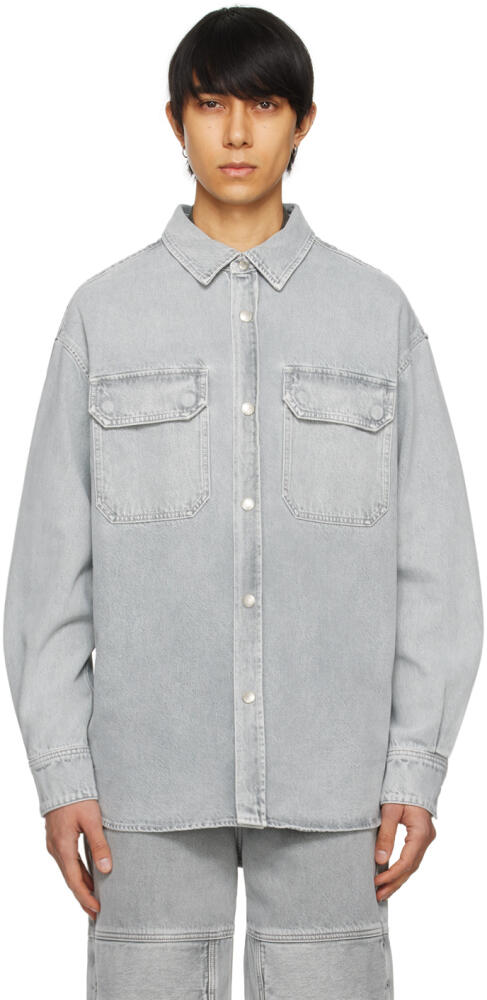 AGOLDE Gray Camryn Denim Shirt Cover