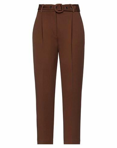 Sfizio Woman Pants Brown Viscose, Polyamide, Elastane Cover