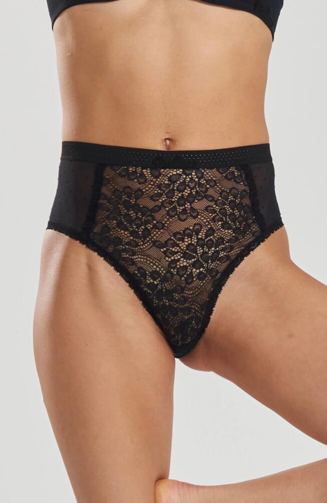 PEACHAUS Betony Recycled-Tulle High-Rise Underwear in Volcanic Black Cover