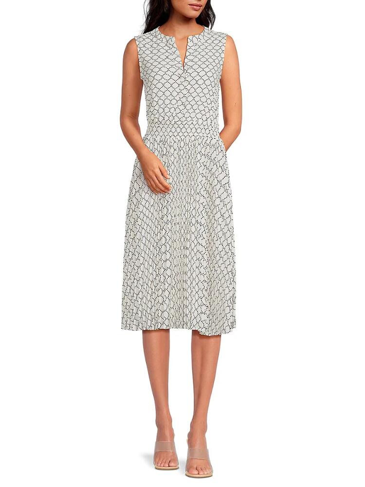 T Tahari Women's Print Midi Dress - White Multi Cover