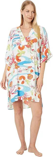 N by Natori Coral Reef 36 Sleepshirt (White Multi) Women's Pajama Cover