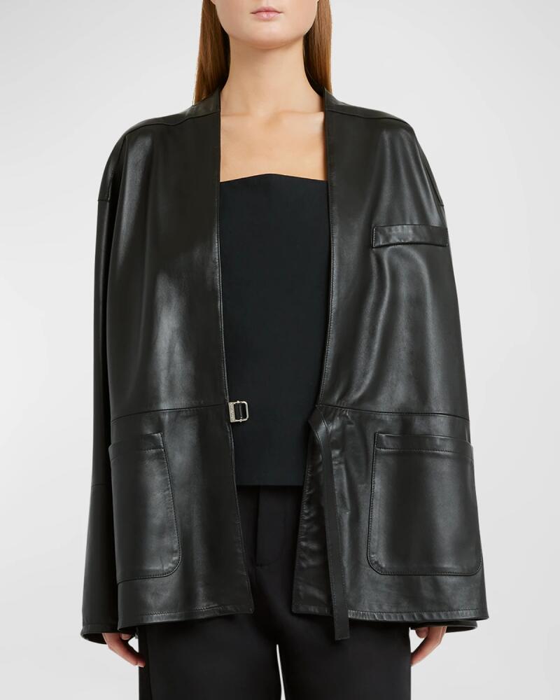 ARMARIUM Frida Nappa Leather Collarless Jacket Cover